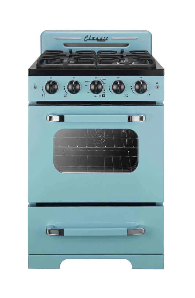 Unique 24 in. Classic Retro Convection Gas Range