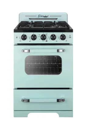 Unique 24 in. Classic Retro Convection Gas Range