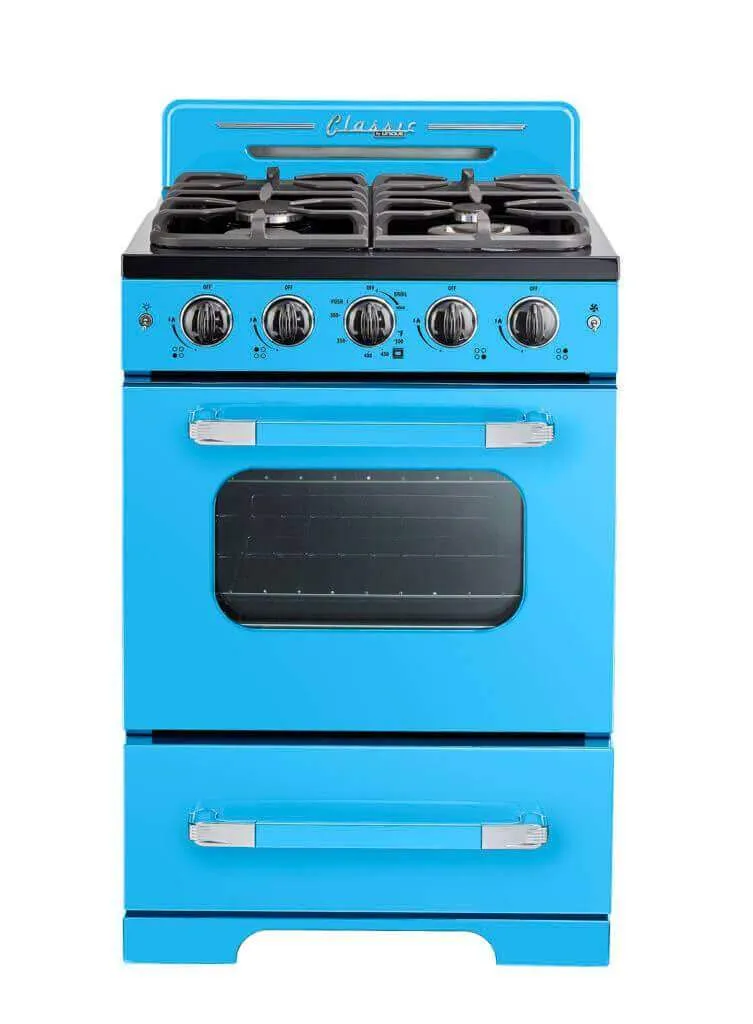 Unique 24 in. Classic Retro Convection Gas Range