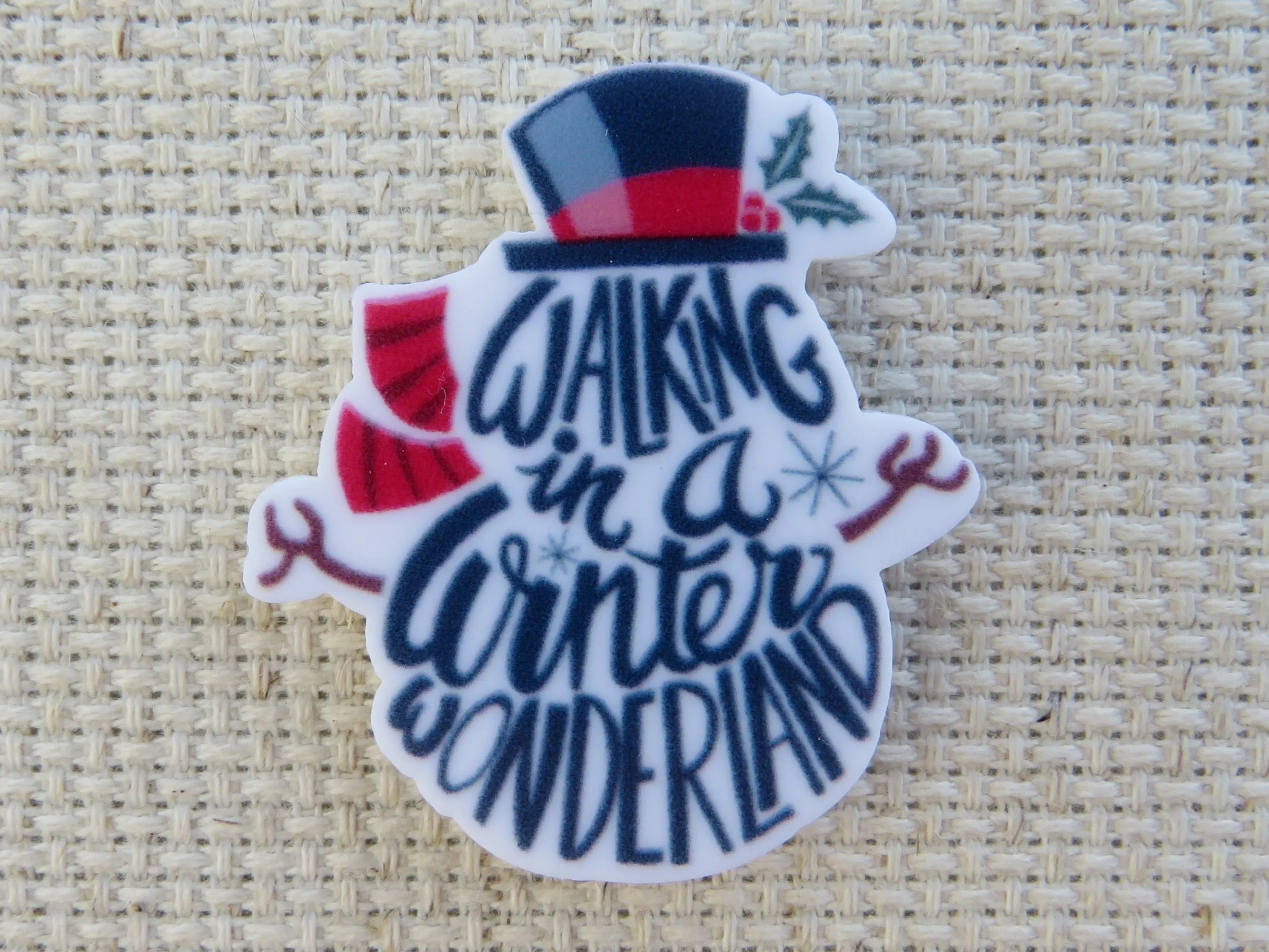 Walking In A Winter Wonderland Snowman Needle Minder, Cover Minder, Magnet