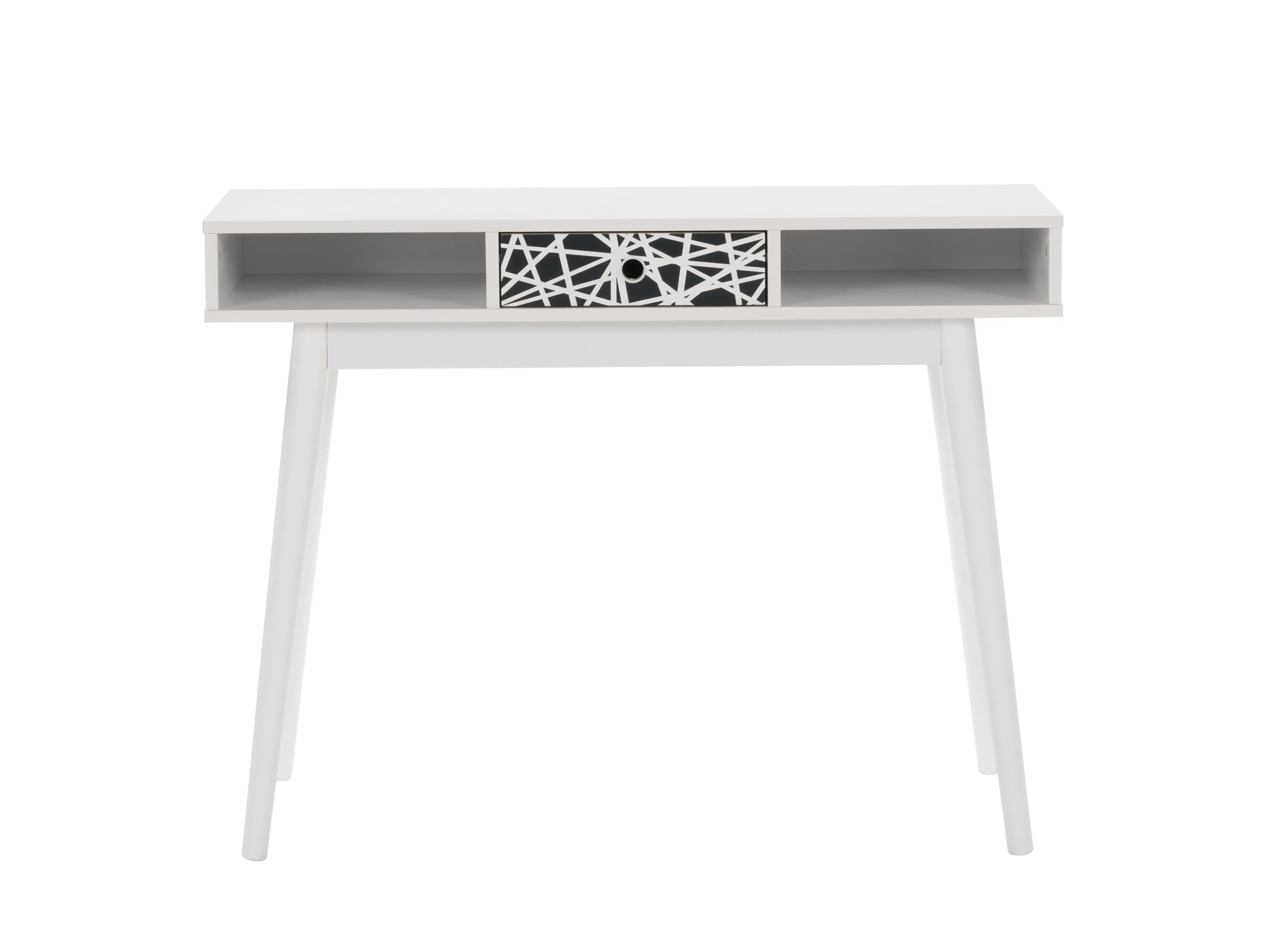 White and Black Mid Century Modern Desk