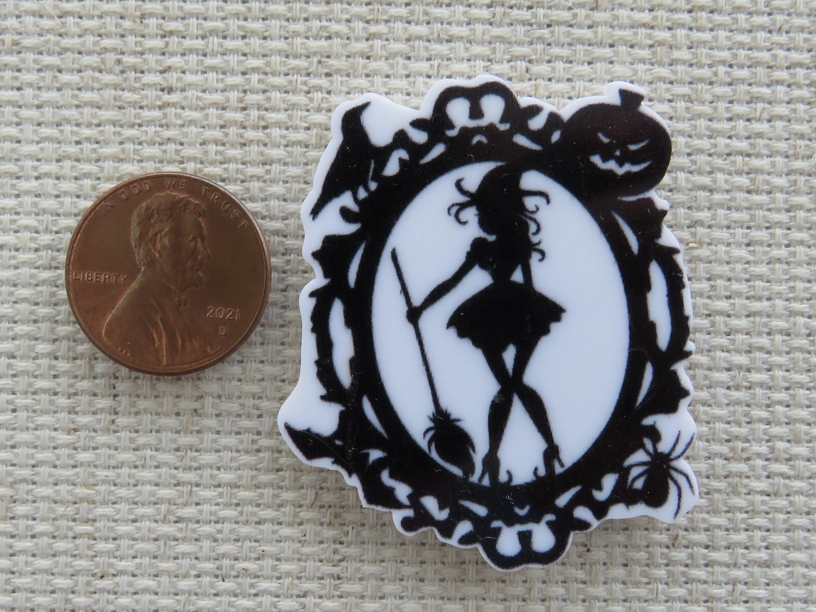 Witch Silhouette Needle Minder, Cover Minder, Magnet