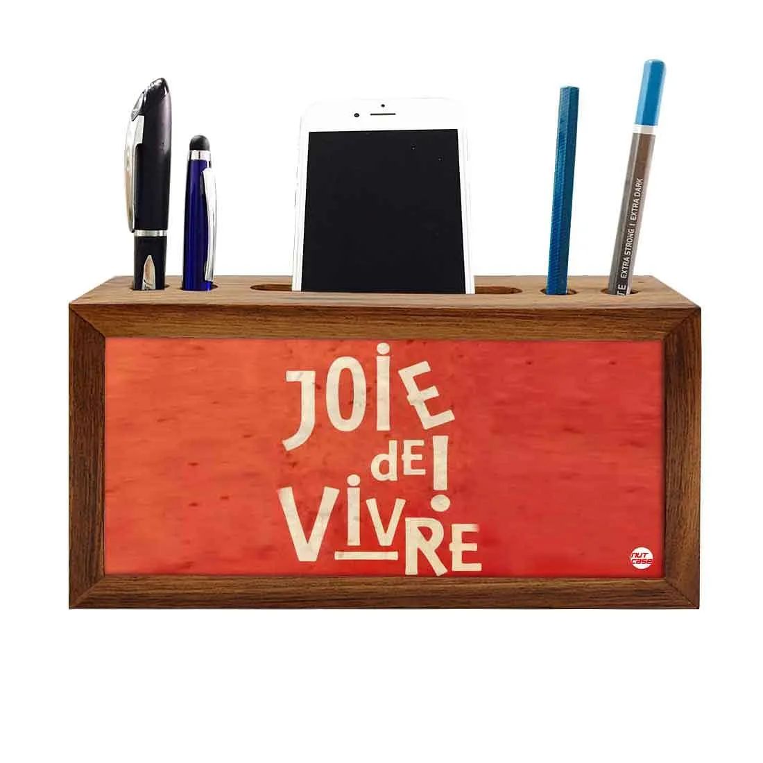 Wooden desk organizer Pen Mobile Stand - Joie