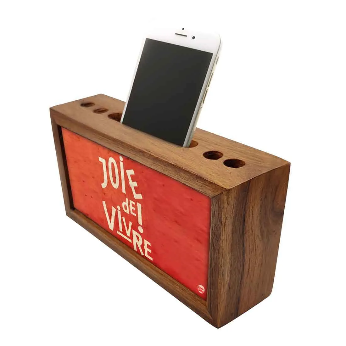 Wooden desk organizer Pen Mobile Stand - Joie