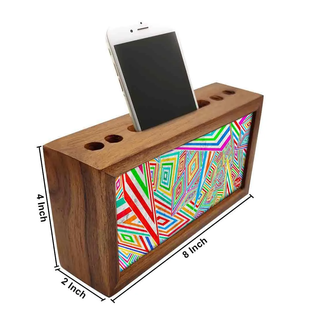 Wooden desk organizer Pen Mobile Stand - Kaleidoscope