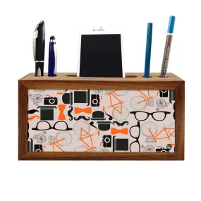 Wooden Pen Holder for Desk - Hipster Attitude