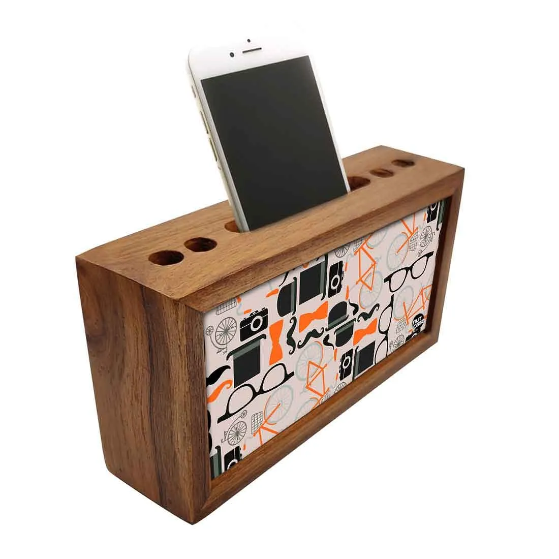 Wooden Pen Holder for Desk - Hipster Attitude