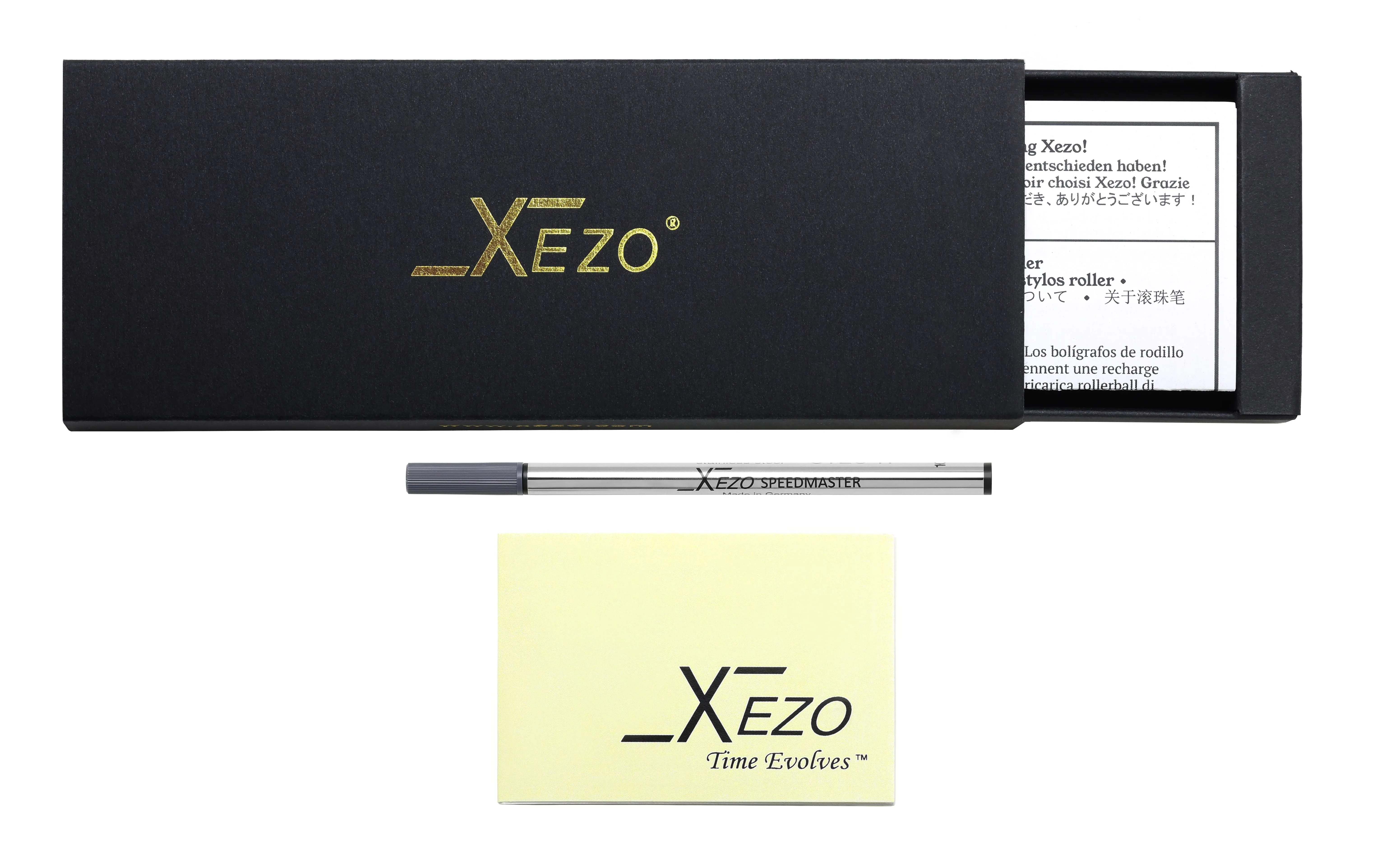 Xezo Speed Master™ Sky Blue Brass Rollerball Pen - With Paua Abalone