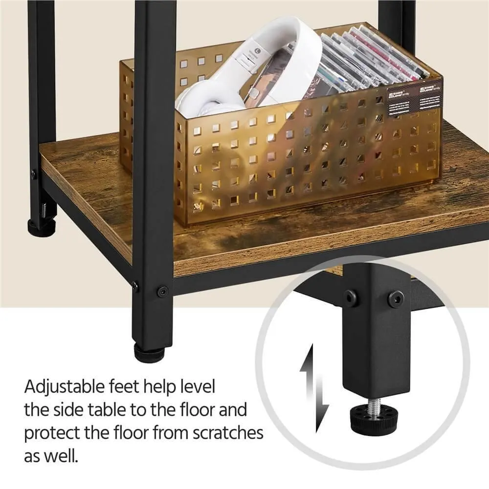 Yaheetech Side Table with Storage Shelves