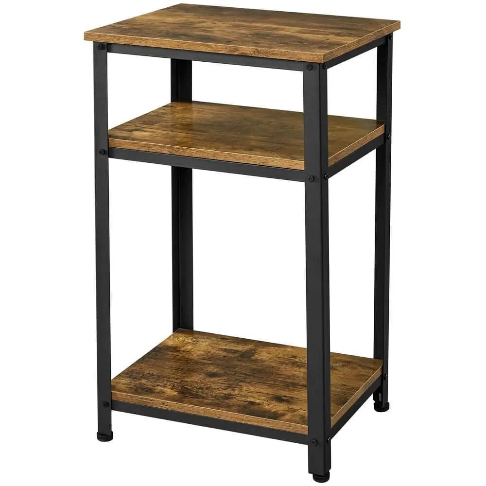 Yaheetech Side Table with Storage Shelves