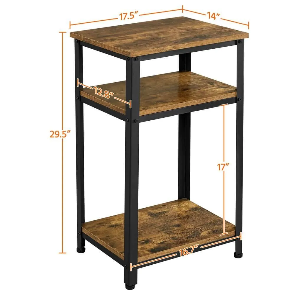 Yaheetech Side Table with Storage Shelves