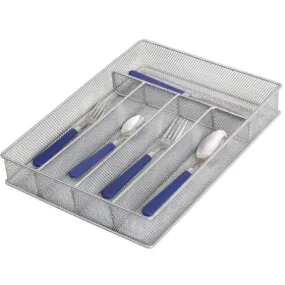 YBM Home Silver Mesh Cutlery Organizer 12.5x9.25"