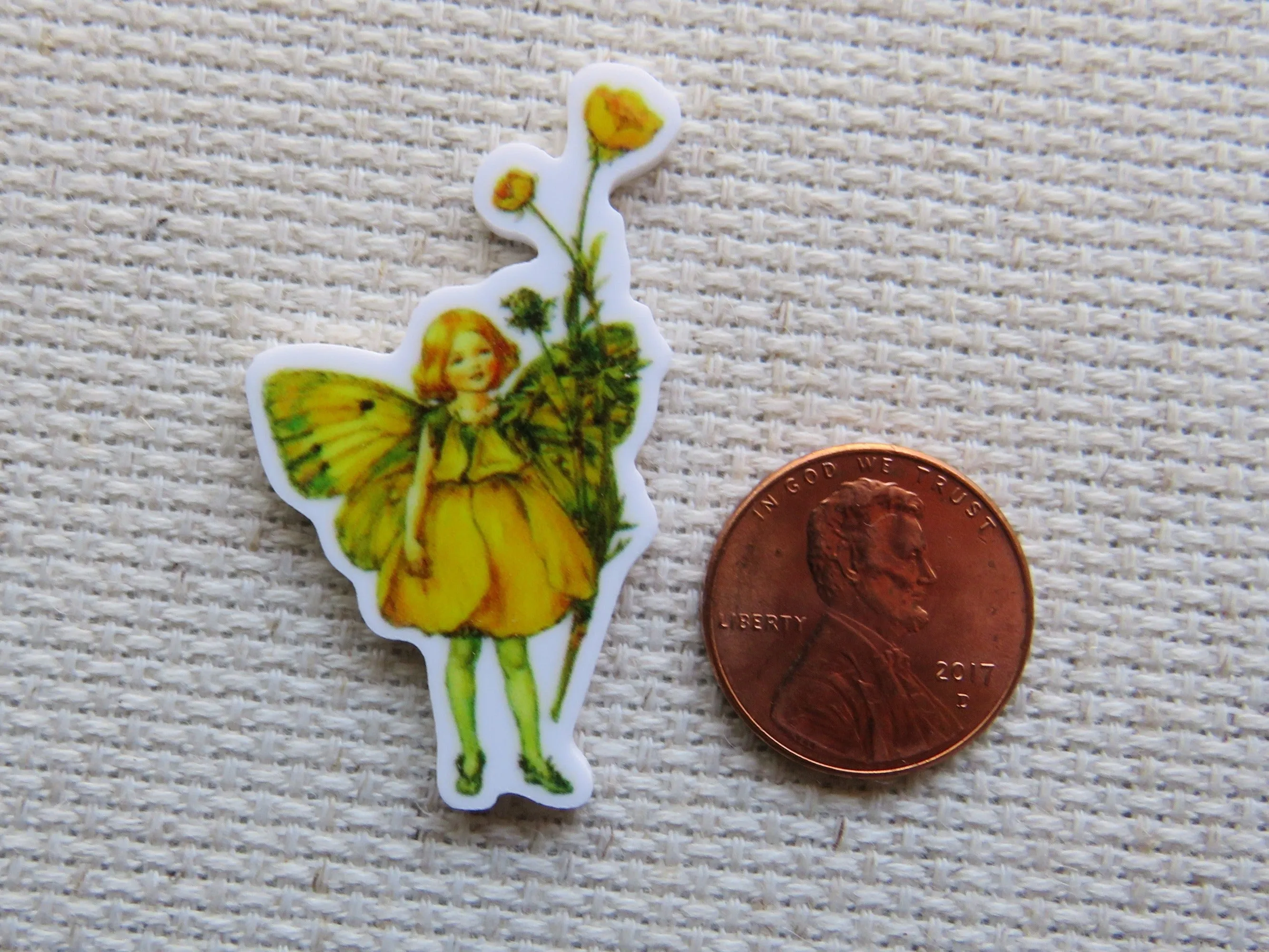 Yellow Fairy Needle Minder, Cover Minder, Magnet