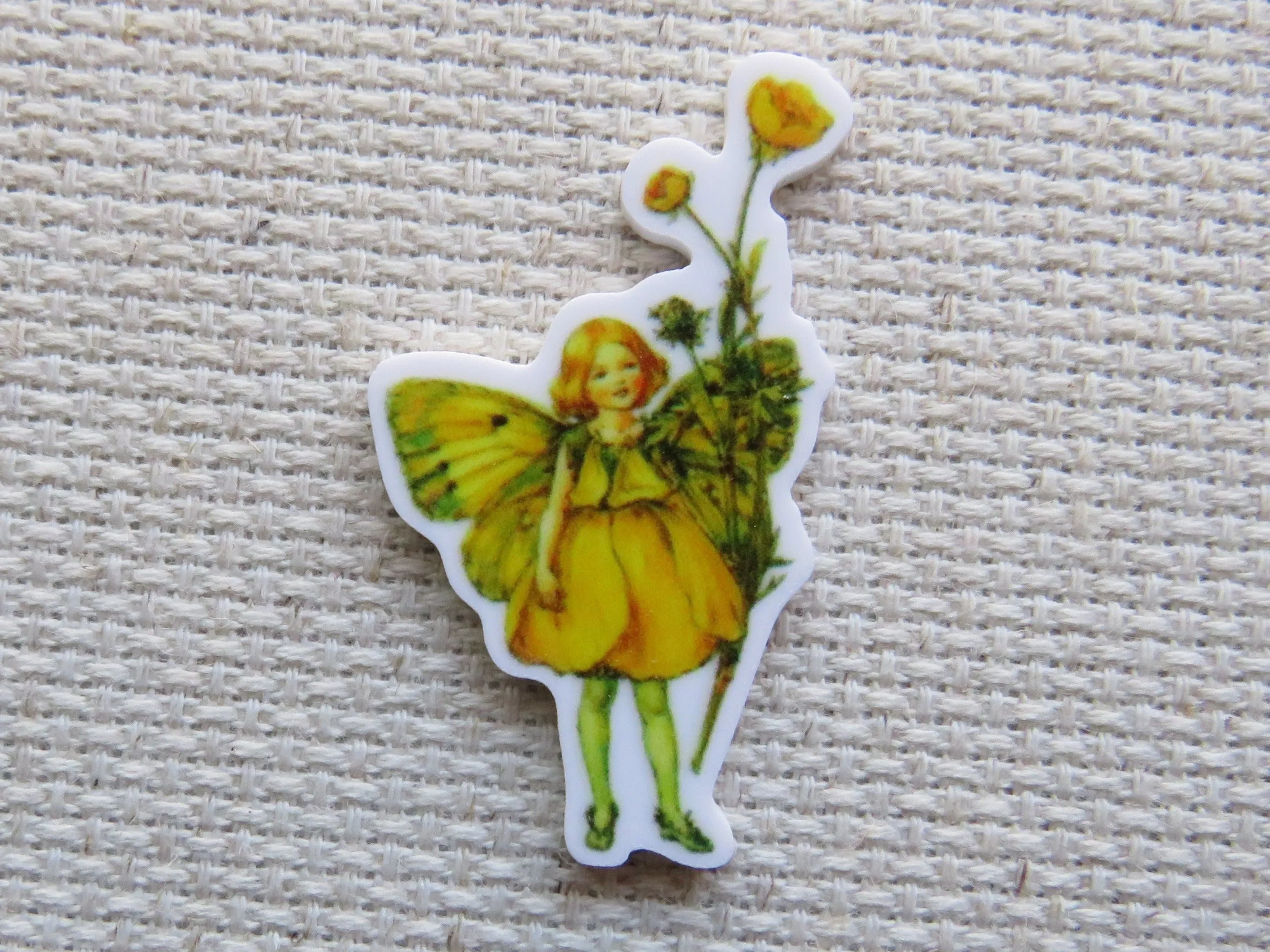 Yellow Fairy Needle Minder, Cover Minder, Magnet